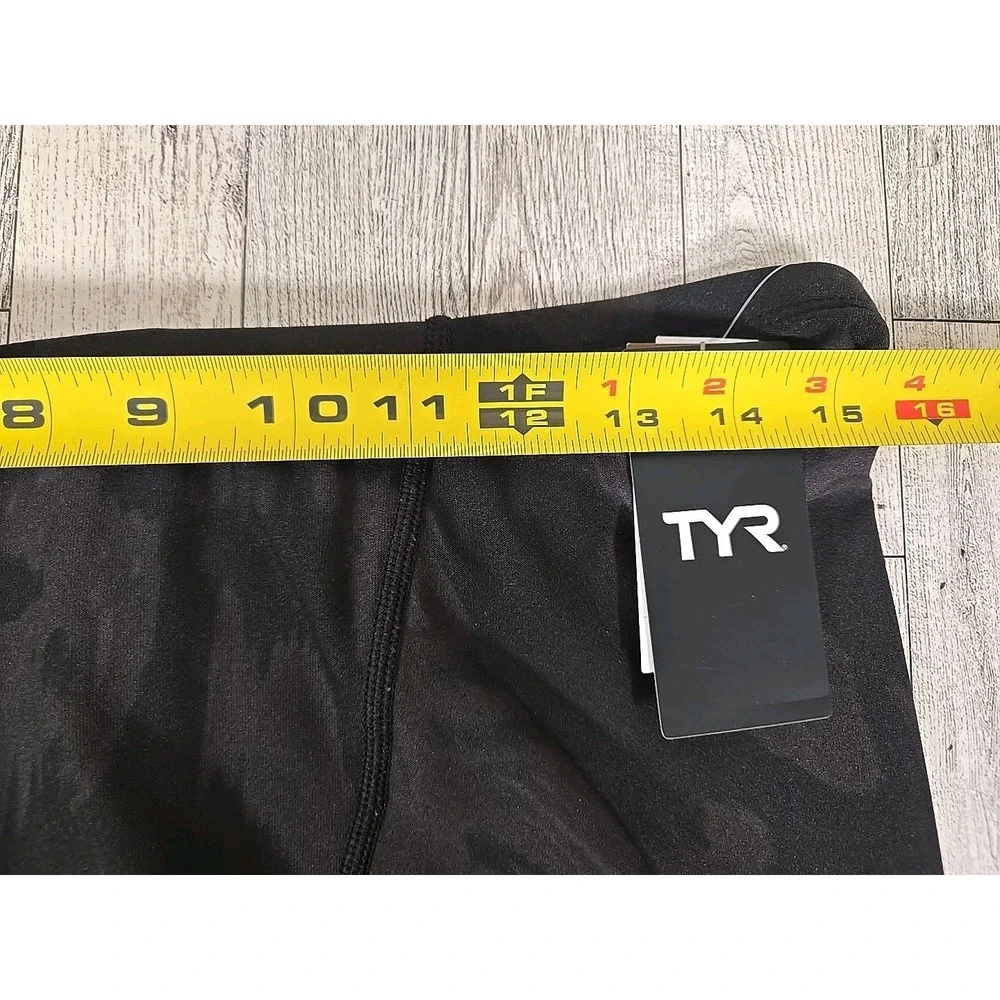 TYR Swim Shorts Trunks XL (38) Jammer Vaporwave Black Drawstring Men's NEW